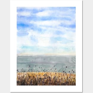 seaside of Brighton watercolor Posters and Art